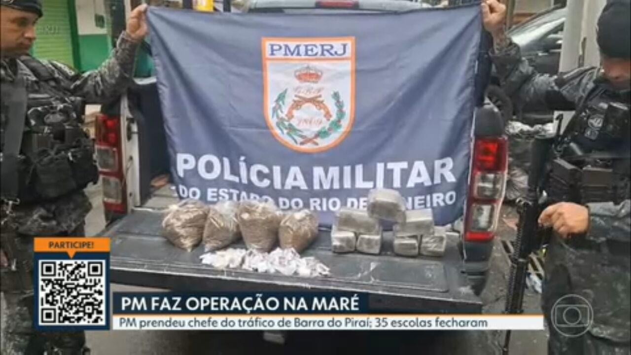 Operação fecha 35 escolas na Maré e prende chefe do tráfico de Barra do Piraí