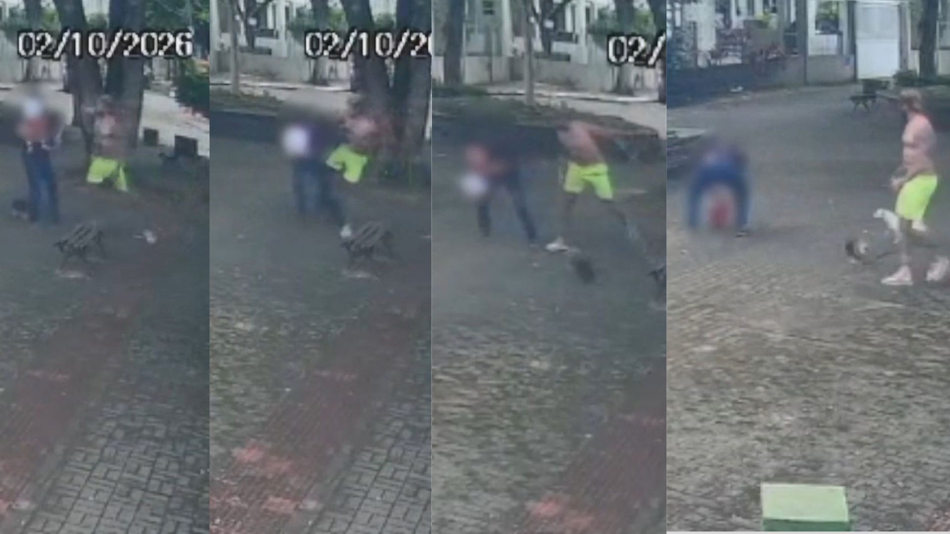 VÍDEO: bebê cai e bate a cabeça no chão após vizinho agredir avô com socos por causa de cachorros em Vitória