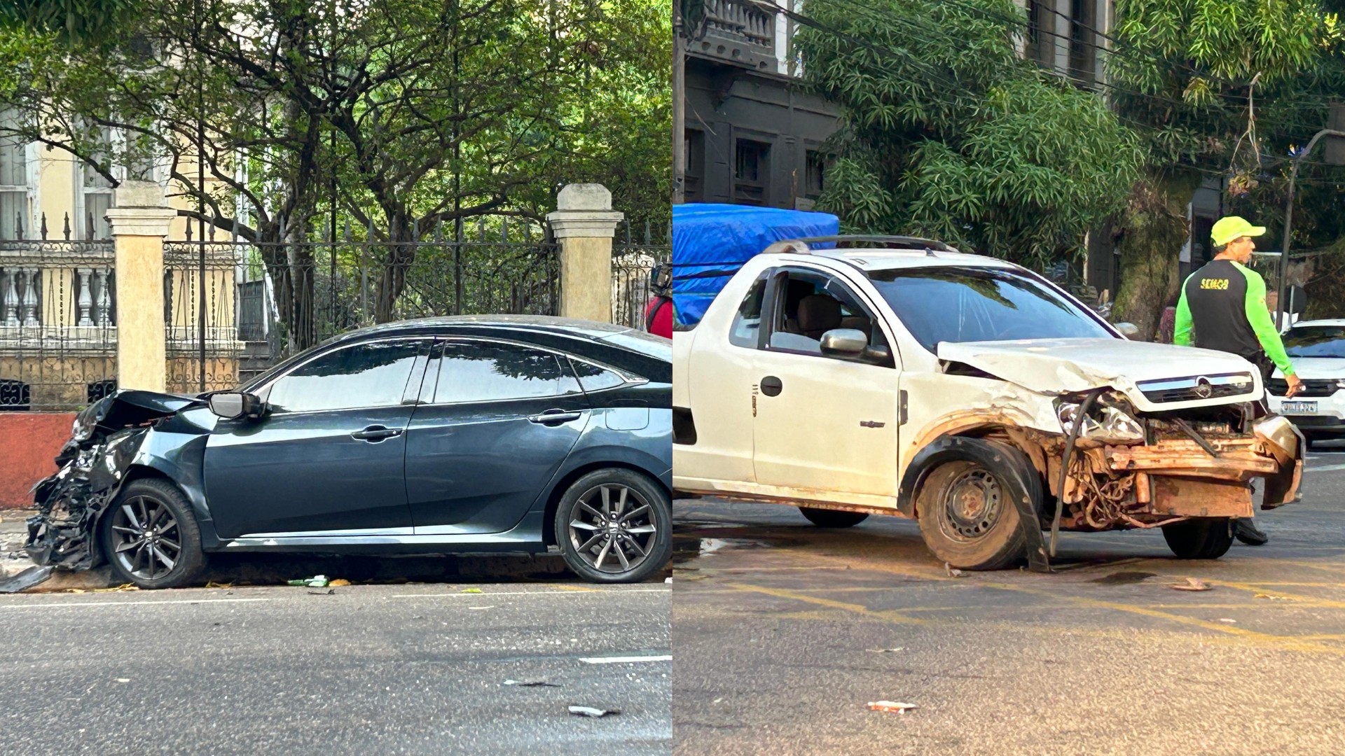 Carros colidem em cruzamento entre avenidas de Belém