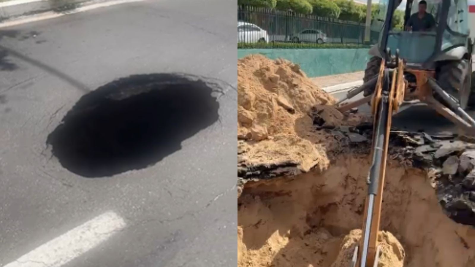 Trecho da Avenida Jóquei Clube, em Teresina, tem trecho interditado após buraco abrir na via