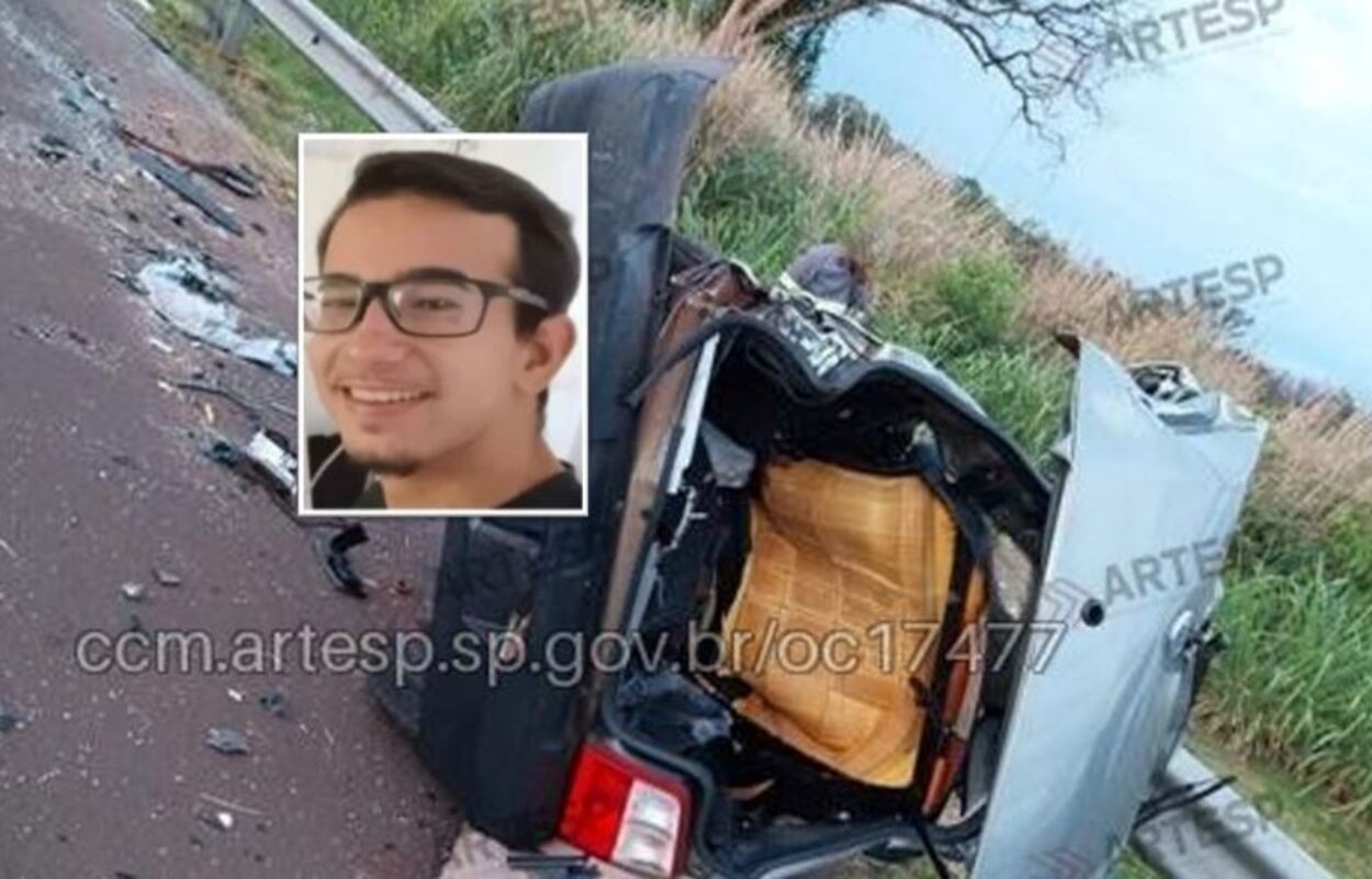 Motorista morre e passageira fica ferida em acidente na SP-255