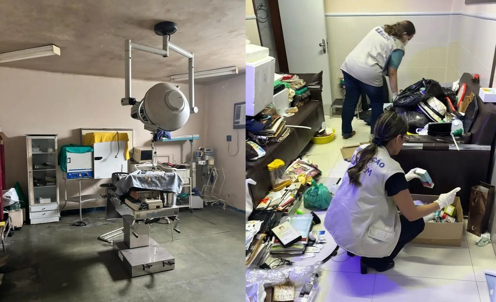 Clínica foi interditada após médico com registro cassado ser flagrado com remédios vencidos, em Belém — Foto: Polícia Civil/Divulgação