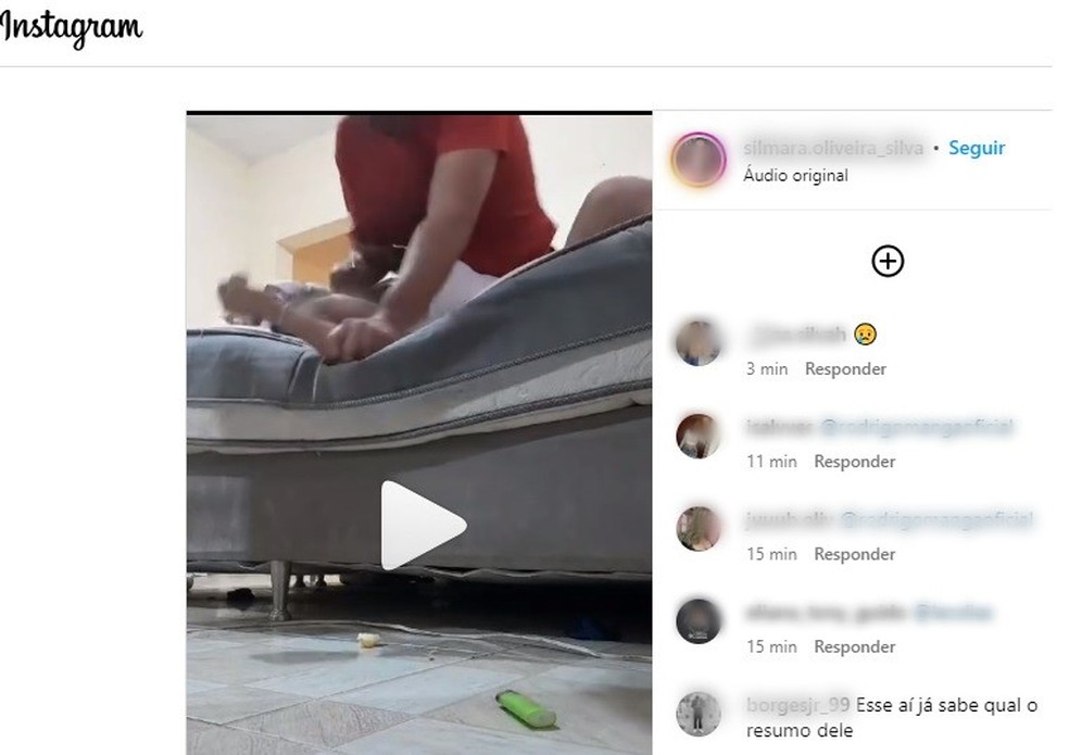 Imagens mostra instantes após homem agredir mulher em Sorocaba (SP) — Foto: Reprodução/Instagram