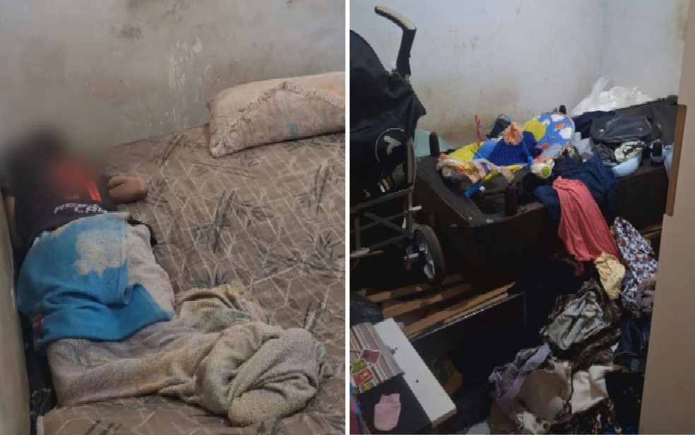 Adolescentes e bebê viviam em situação insalubre, diz GCM — Foto: Divulgação/GCM Aparecida de Goiânia