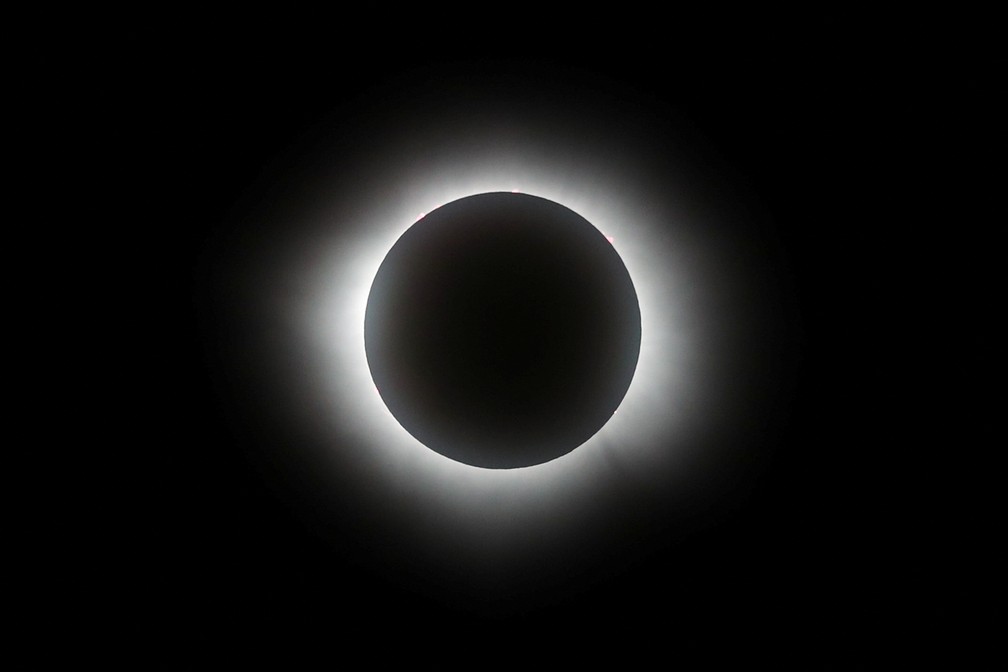 Eclipse total no México em 08 de abril de 2024 — Foto: Henry Romero/Reuters