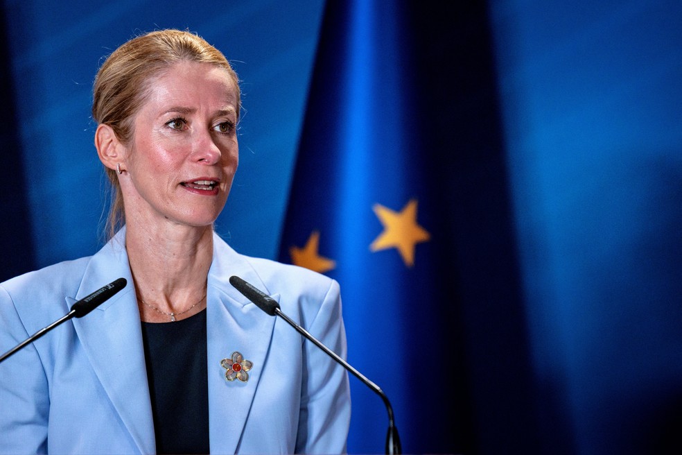 Kaja Kallas, chefe de diplomacia da União Europeia, em foto de 23 de julho de 2026. — Foto: Ezra Acayan/Reuters