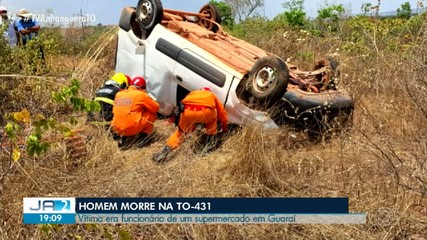 Homem morre após carro capotar em rodovia no norte do Tocantins