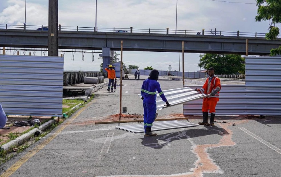 Viaduto da avenida Ferreira Gullar passa por manutenção, e trânsito é alterado — Foto: Divulgação/Sinfra