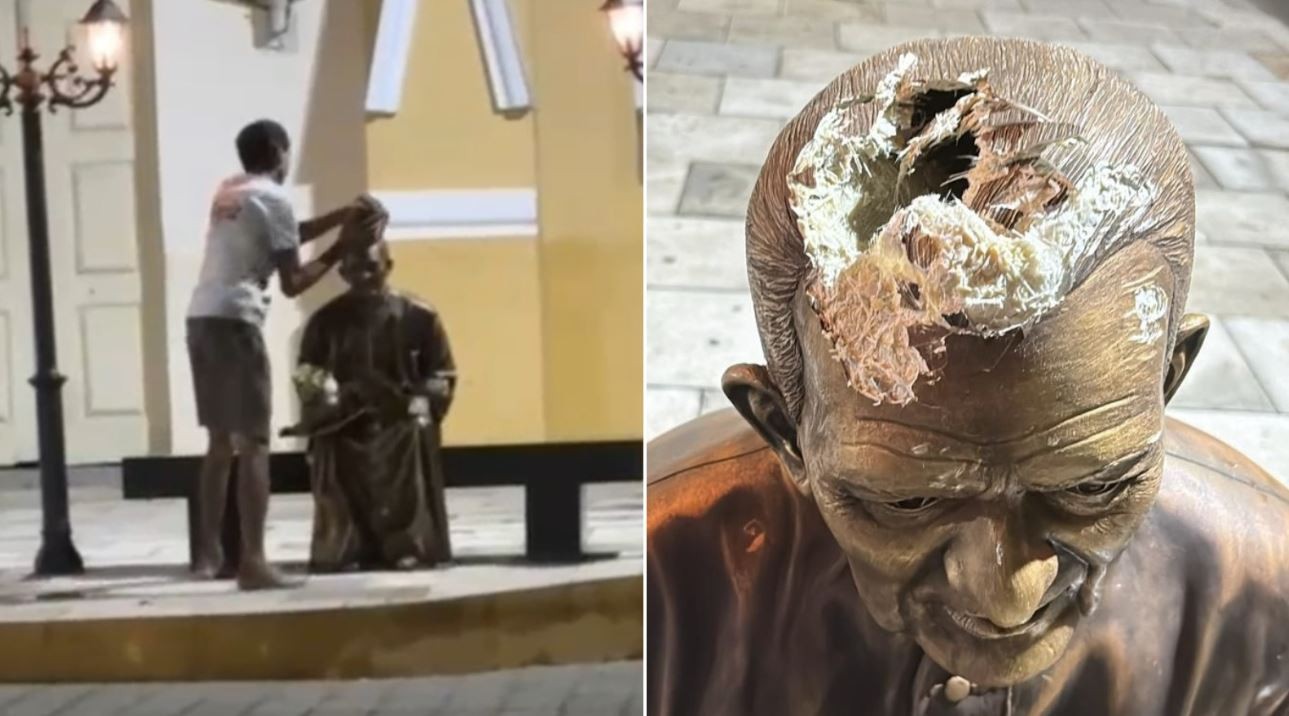 Homem vandaliza estátua de padre Cícero e é preso no Ceará