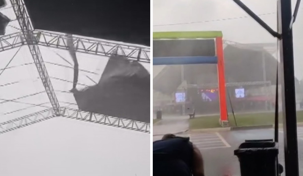 Vendaval derruba postes, desloca tendas e deixa feridos em Paulínia