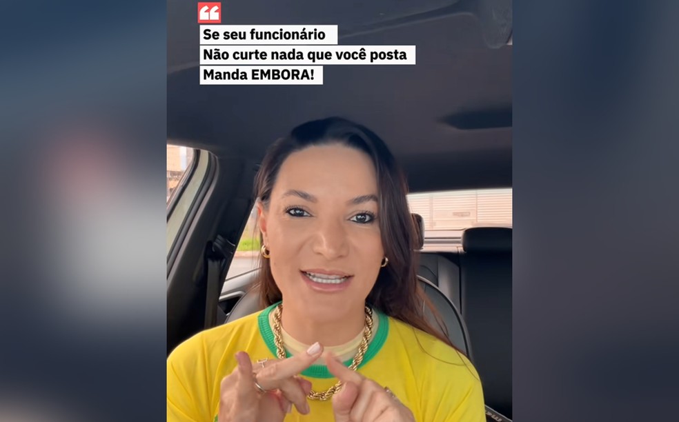 Fala da influenciadora Dra. Ariana Almeida sobre demitir funcionários que não interagem com posts da empresa reacendeu discussão sobre trabalho e redes sociais — Foto: TikTok/ Reprodução