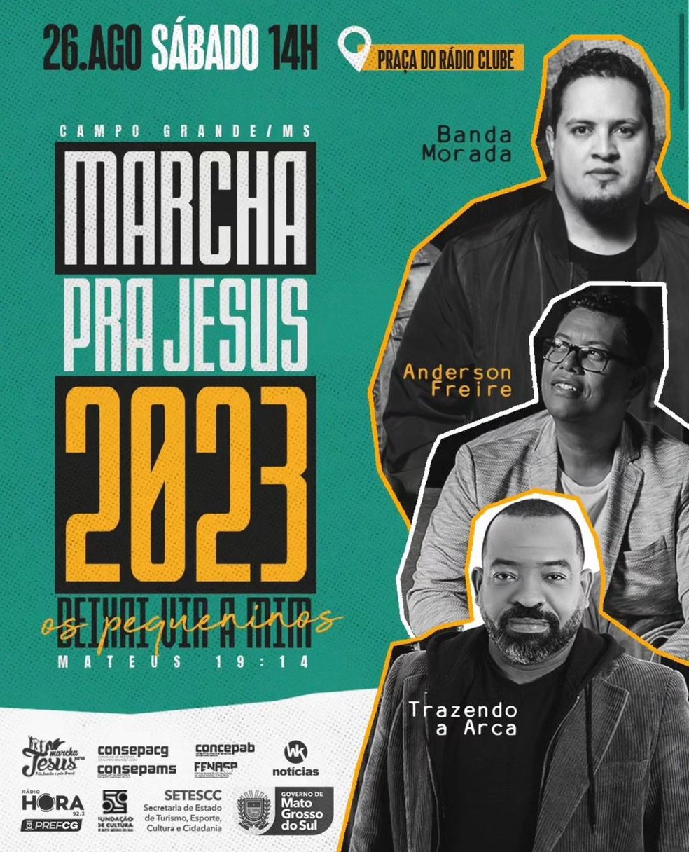 Marcha para Jesus em Campo Grande de 2023. — Foto: Redes sociais/Reprodução
