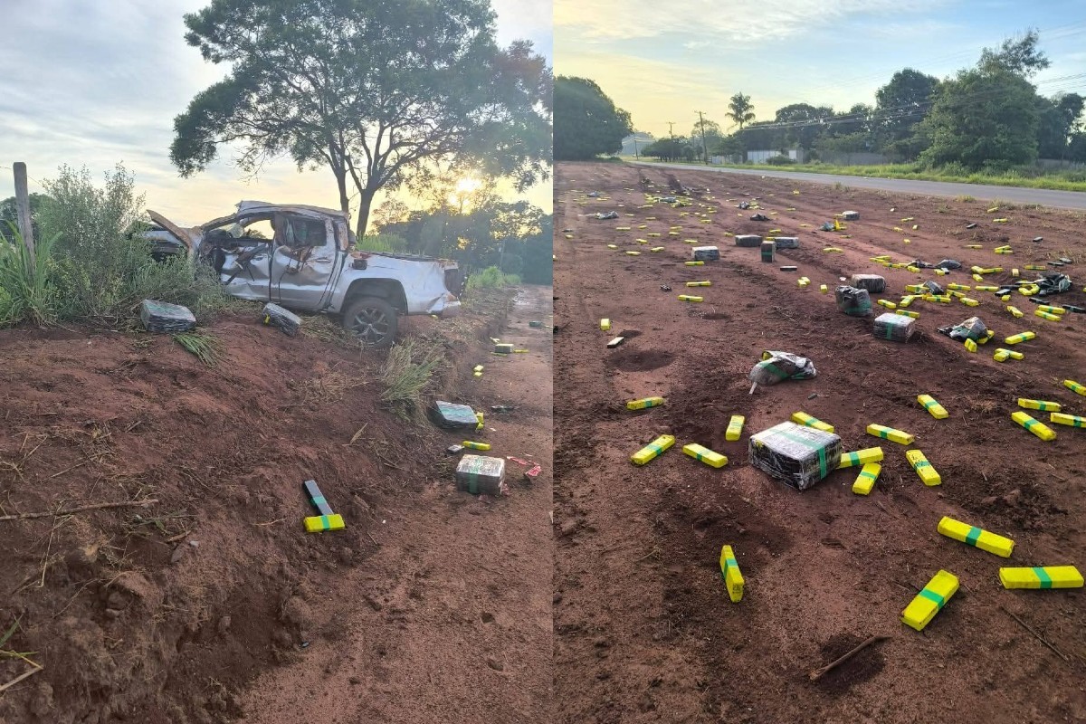 Jovem morre ao capotar caminhonete abarrotada de maconha na MS-295