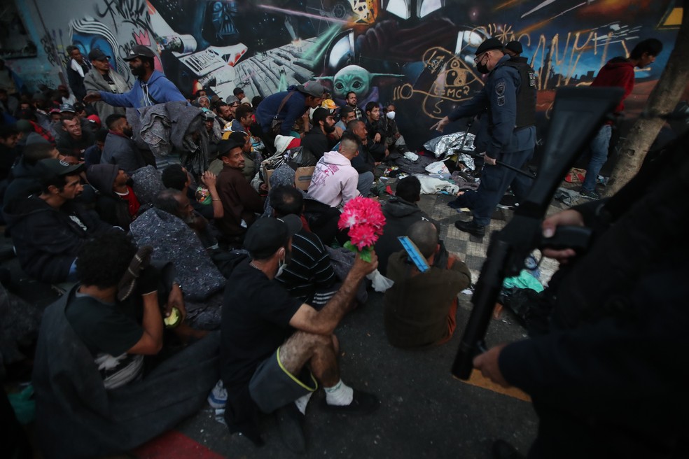 Operação da polícia na Cracolândia em 2022 — Foto: ALEX SILVA/ESTADÃO CONTEÚDO
