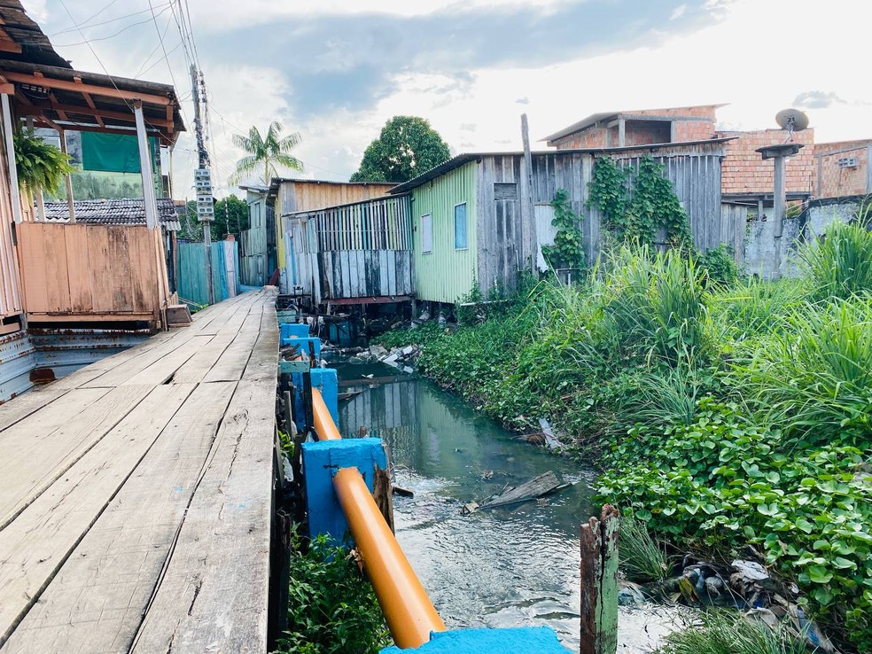 Beco Nonato no bairro Cachoeirinha, Zona Sul de Manaus, após intervenção da Águas e Manaus — Foto: Águas de Manaus
