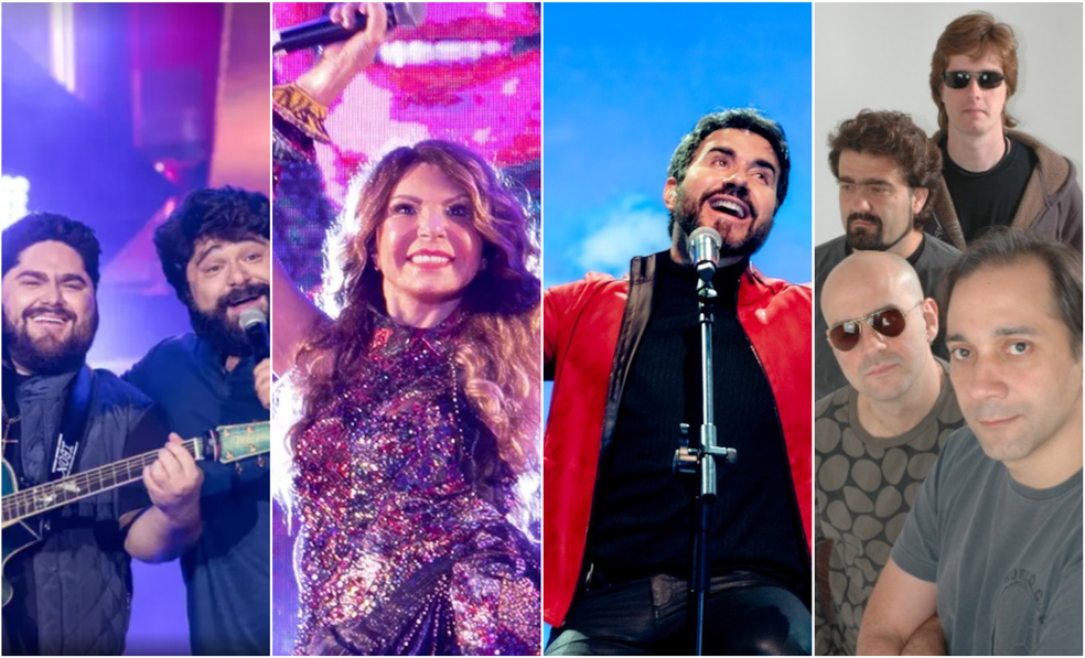 Artistas nacionais subiram ao palco nas três cidades aniversariantes do Vale do Aço — Foto: Divulgação/g1