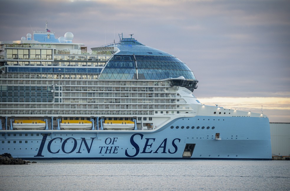 Navio de cruzeiro Icon of the Seas — Foto: Miguel J. Rodriguez Carrillo - Associated Press