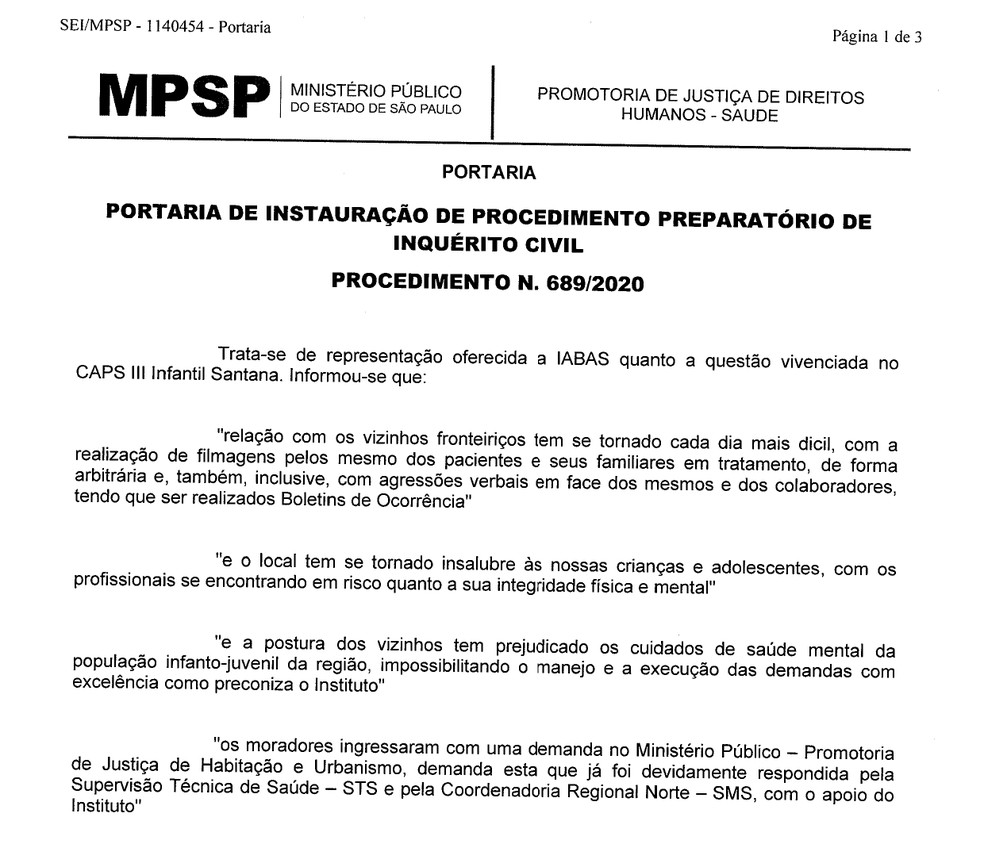 MP pede que clínica para jovens com transtornos mentais mude de endereço em  SP após reclamação de vizinhos sobre barulho e fugas, São Paulo