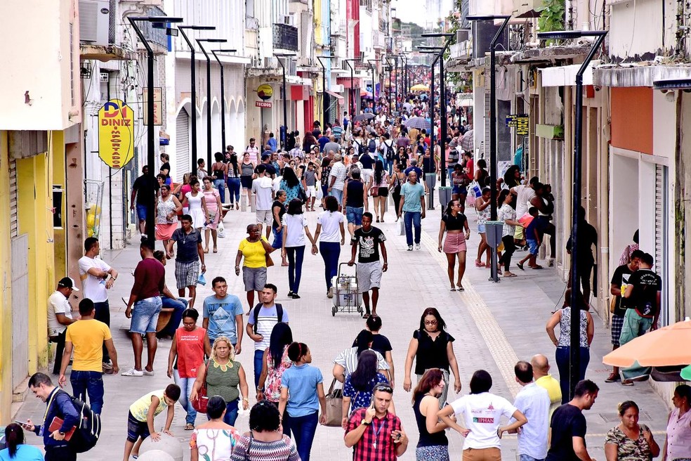 A Rua Grande é a principal avenida do comércio popular em São Luís. — Foto: Divulgação/Prefeitura de São Luís