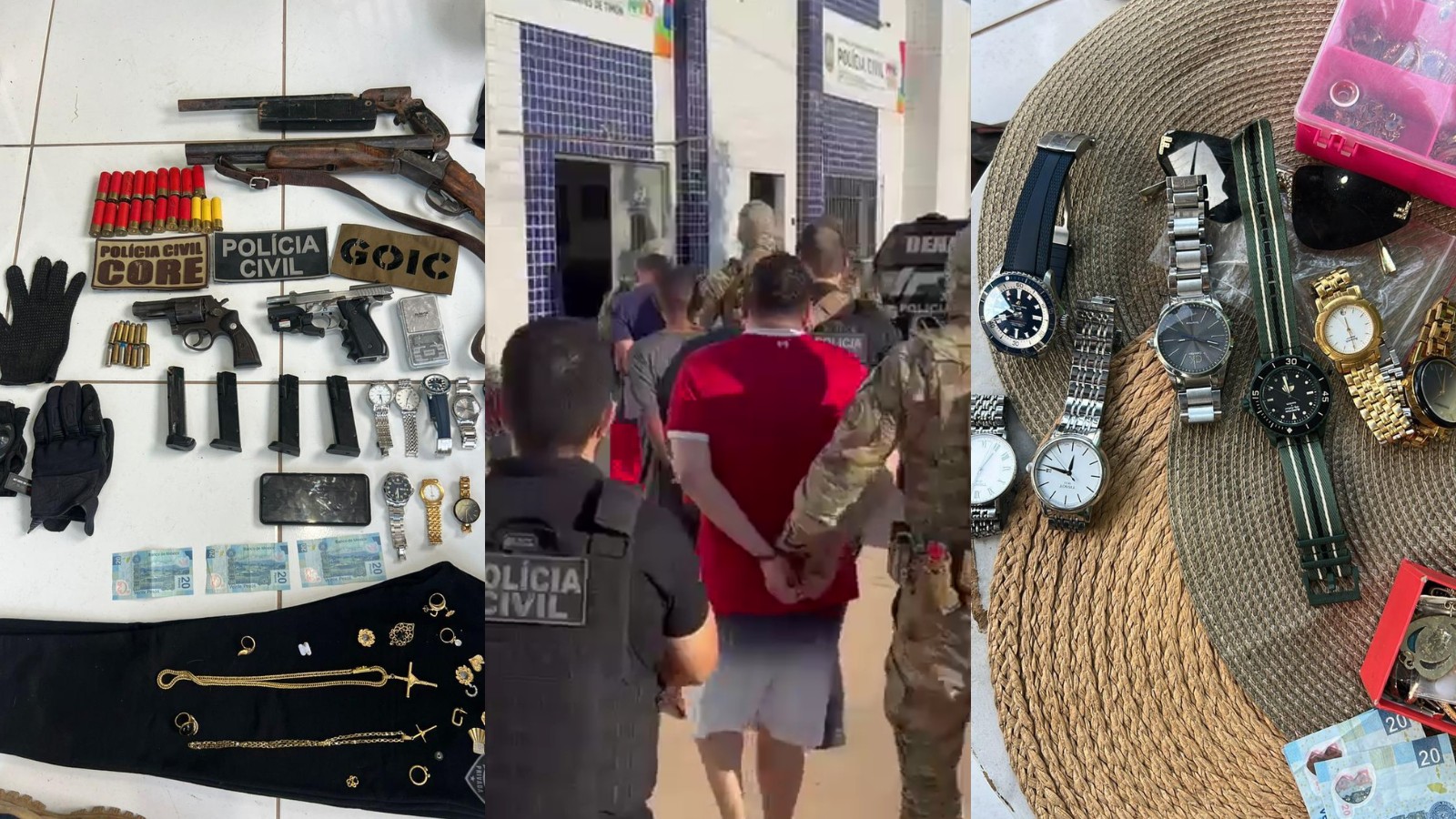 Três são presos por envolvimento em furto de joias em condomínio de Teresina; morador teria facilitado crime
