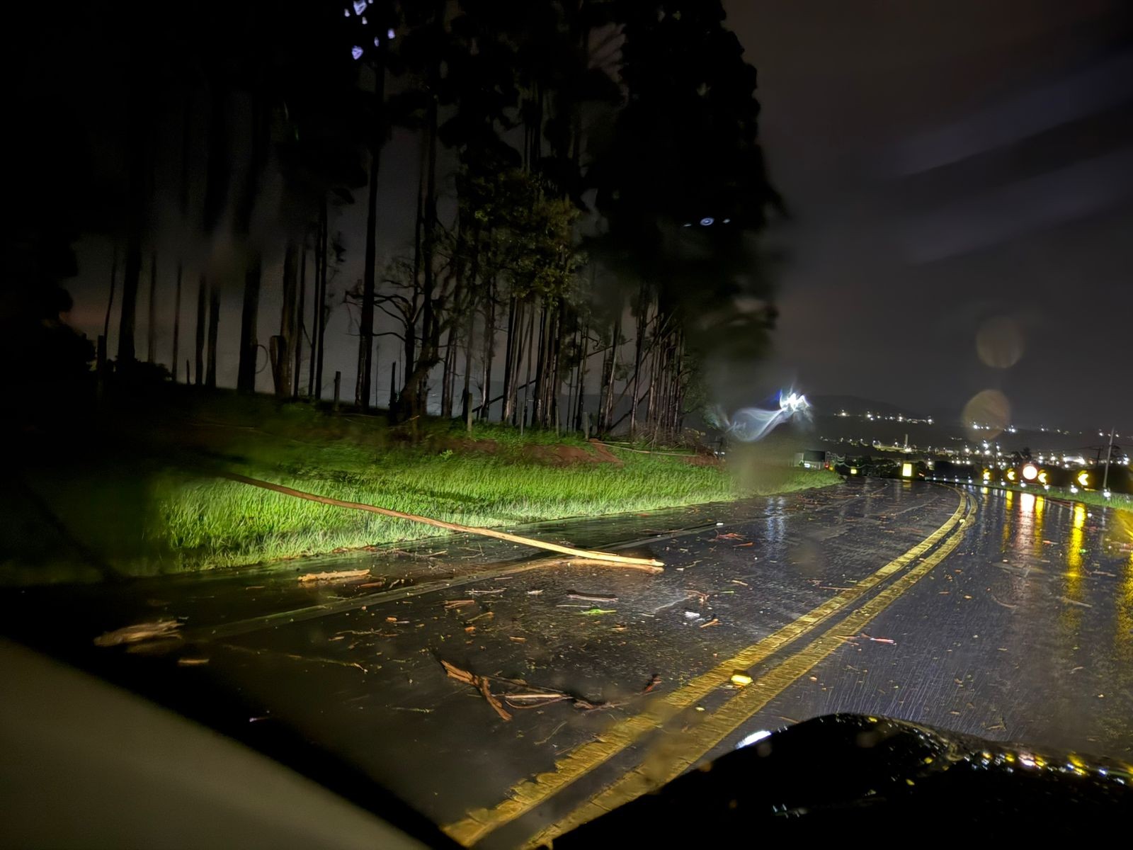 Chuva forte derruba árvores e provoca interdições em ruas de Guareí