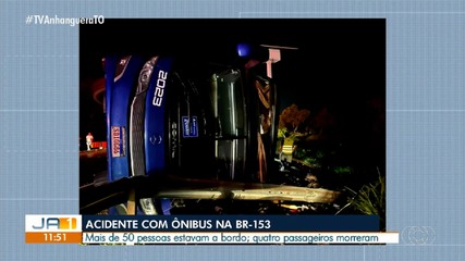 Dois mortos no acidente de ônibus na BR-153 são identificados