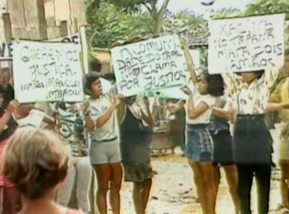 Crime gerou protestos de moradores do Tapanã — Foto: TV Liberal