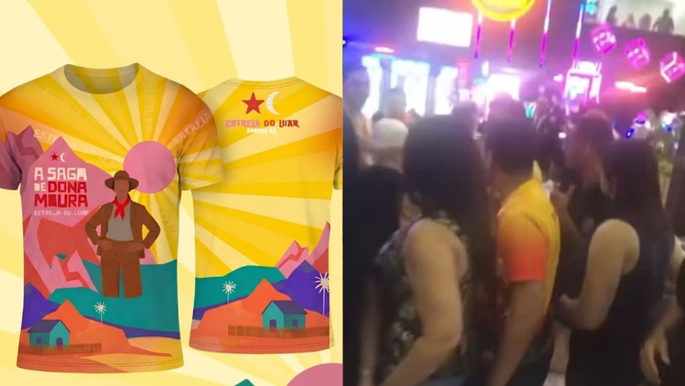 Confusão foi registrada durante apresentação da quadrilha junina Estrela do Luar em um shopping. — Foto: Redes sociais/Reprodução