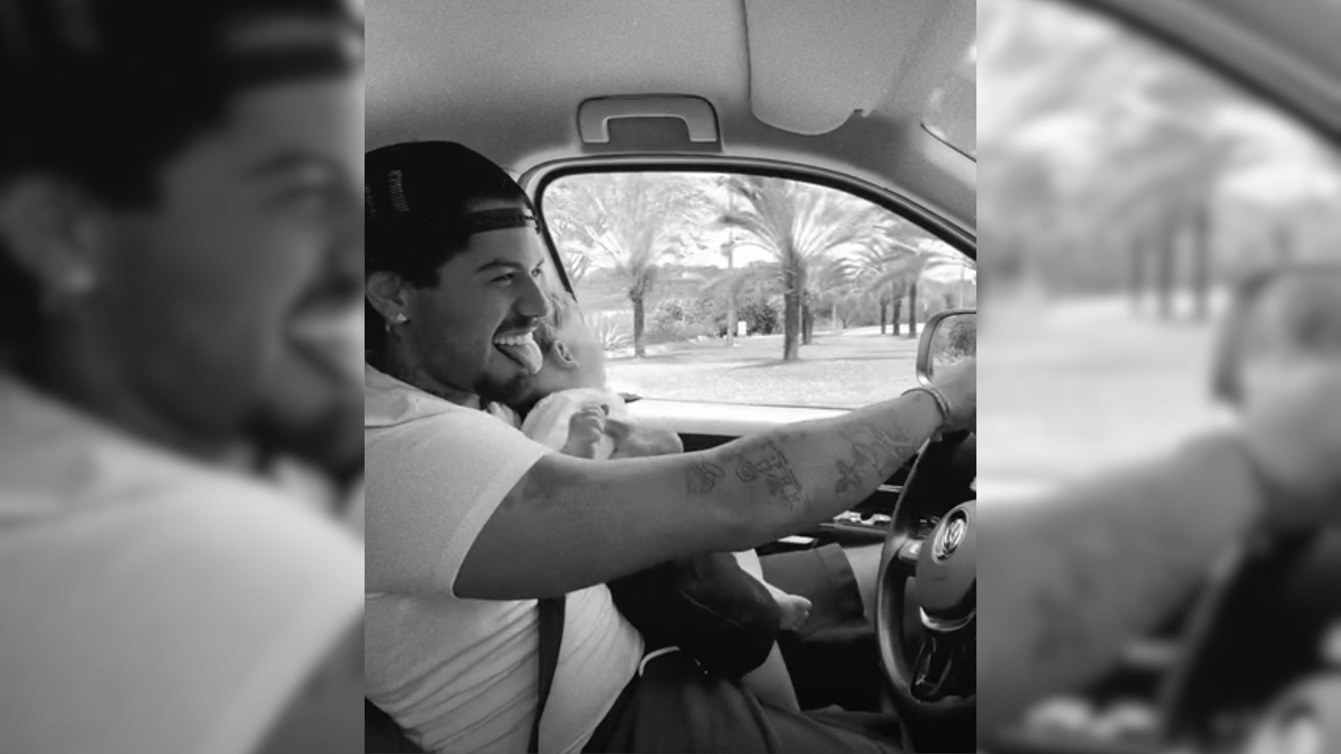 Zé Felipe dirige com filho no colo e faz 'tremida' no carro; vídeo