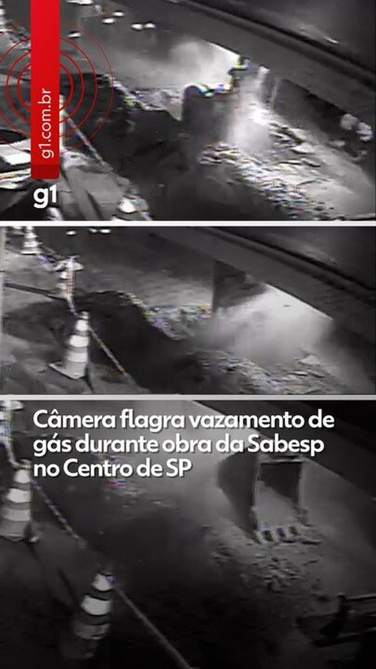 VÍDEO: Veja momento em que gás vaza durante obra da Sabesp, três dias após novo protocolo de segurança