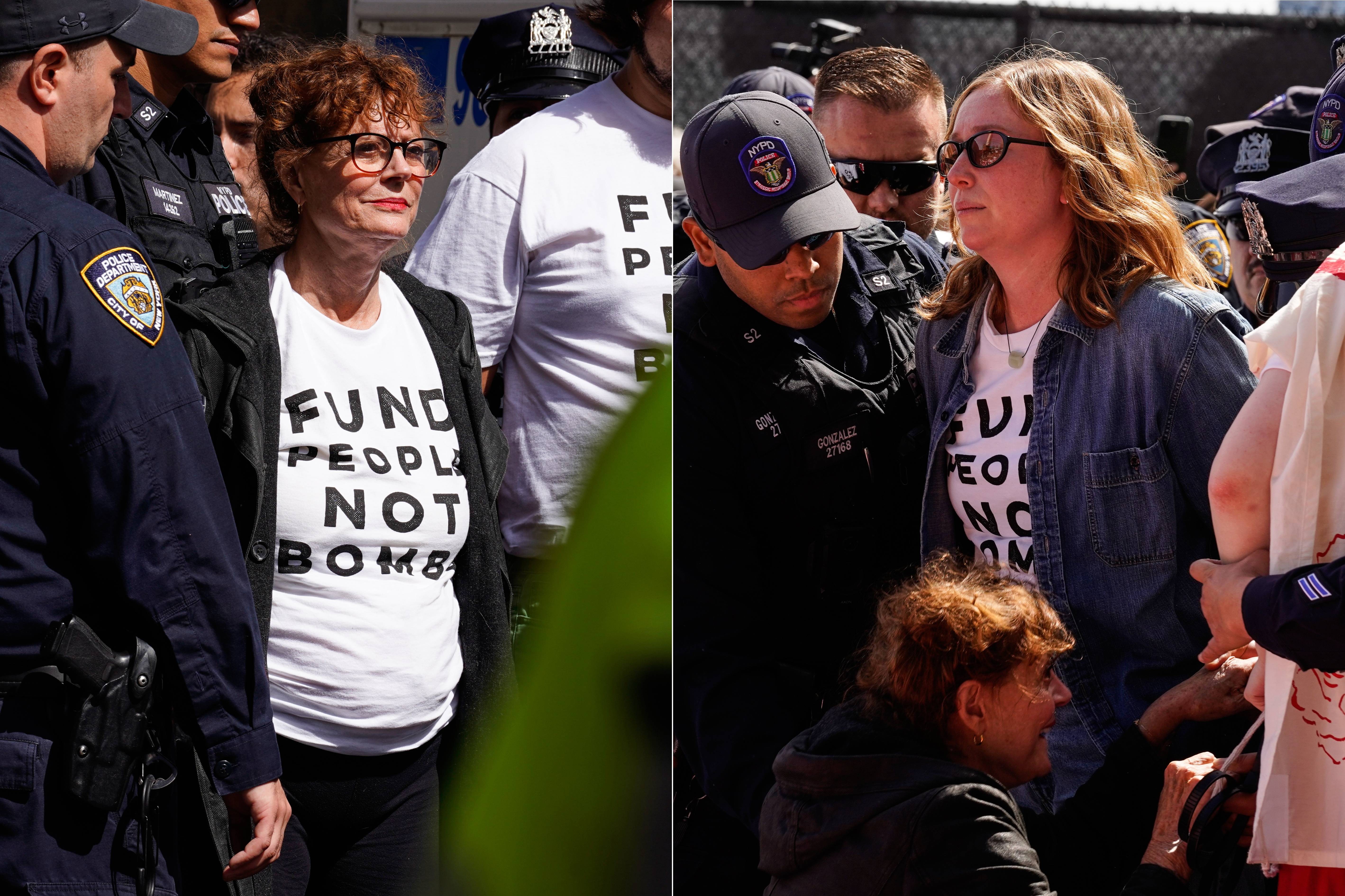 Susan Sarandon e Hannah Einbinder são presas em protesto contra Benjamin Netanyahu