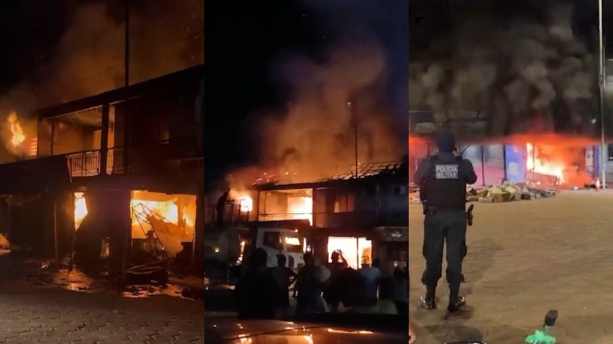 Incêndio destrói lojas em Tomé-Açu, no Pará