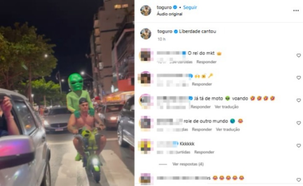 Influenciador postou imagem após ser liberado da delegacia em Balneário Camboriú — Foto: Reprodução/Redes Sociais