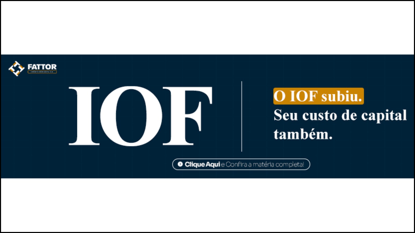 IOF dispara, SELIC sobe e crédito bancário deixa de ser opção viável