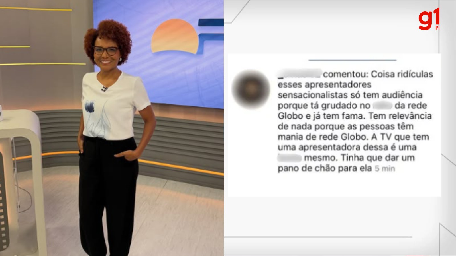 Ângela Bispo, apresentadora da TV Clube, é alvo de comentário racista em rede social: 