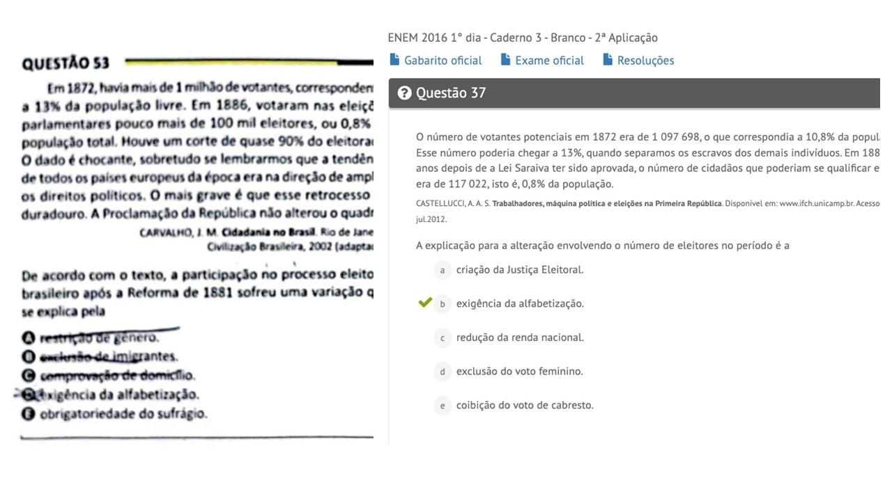 Enem 2025 tem questão repetida de 2016