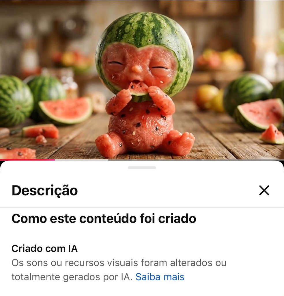 YouTube exibe informações sobre vídeos criados com IA. — Foto: Reprodução/YouTube