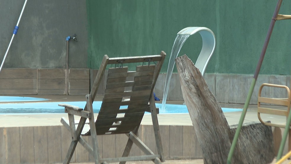 Cascata onde cabelo de Eloah ficou preso. — Foto: TV Globo