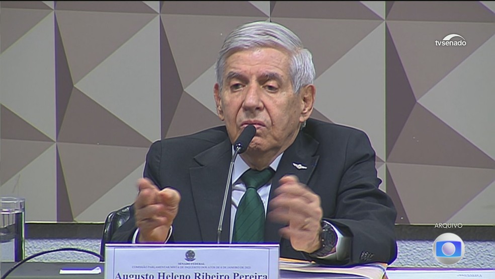 Testemunhas indicadas pela defesa do general Augusto Heleno prestam depoimento no STF — Foto: Reprodução/TV Globo