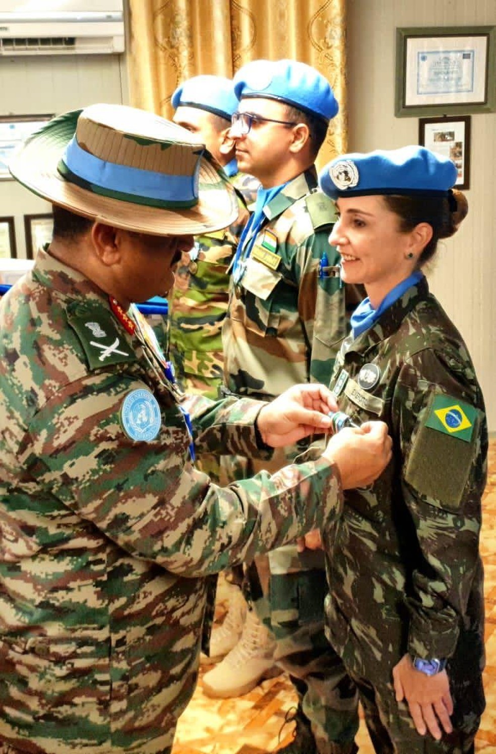 A militar passou por diversas experiências e formações até ser selecionada para a missão no Sudão do Sul — Foto: Arquivo Pessoal/Renata Monteiro