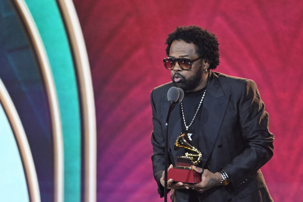 Xande de Pilares leva prêmio de Melhor Álbum de Samba/Pagode no Grammy Latino 2024 — Foto: Chandan Khanna / AFP