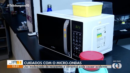 Uso inadequado de recipientes no micro-ondas pode causar acidentes