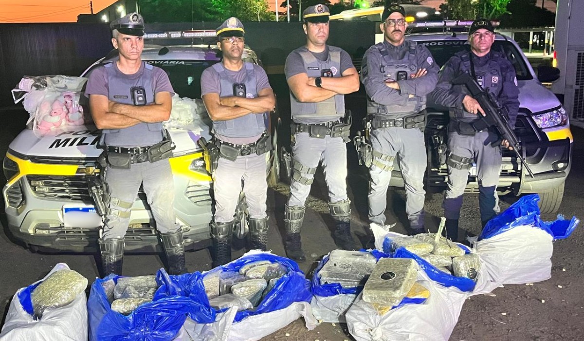 Polícia apreende mais de 560 kg de drogas escondidas em sacos de pipoca dentro de ônibus no interior de SP