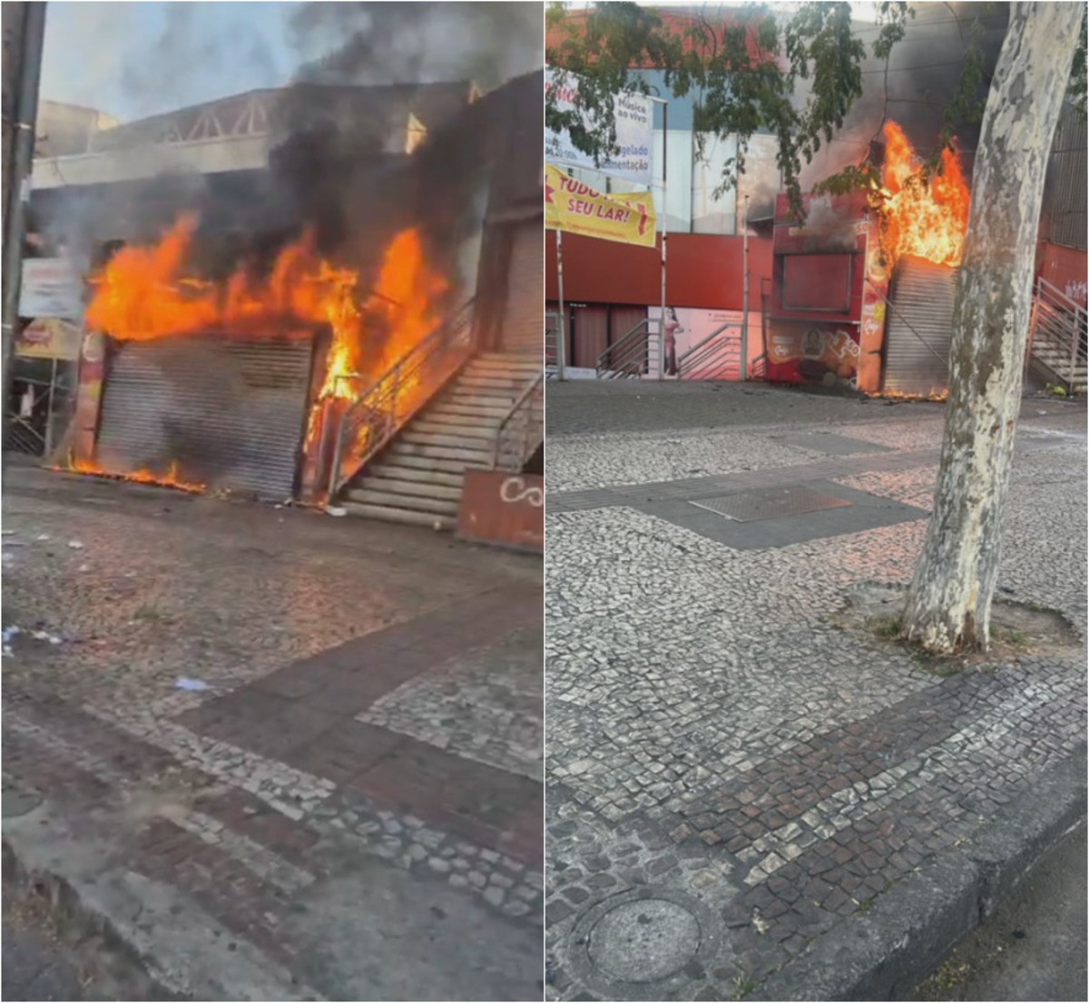 Incêndio atinge pastelaria em Venda Nova e mobiliza bombeiros em BH; VÍDEO