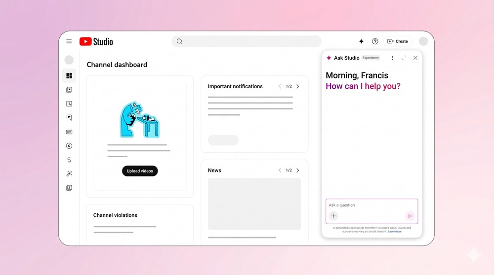 YouTube lança chat com inteligência artificial para análise de métricas de criadores no Brasil