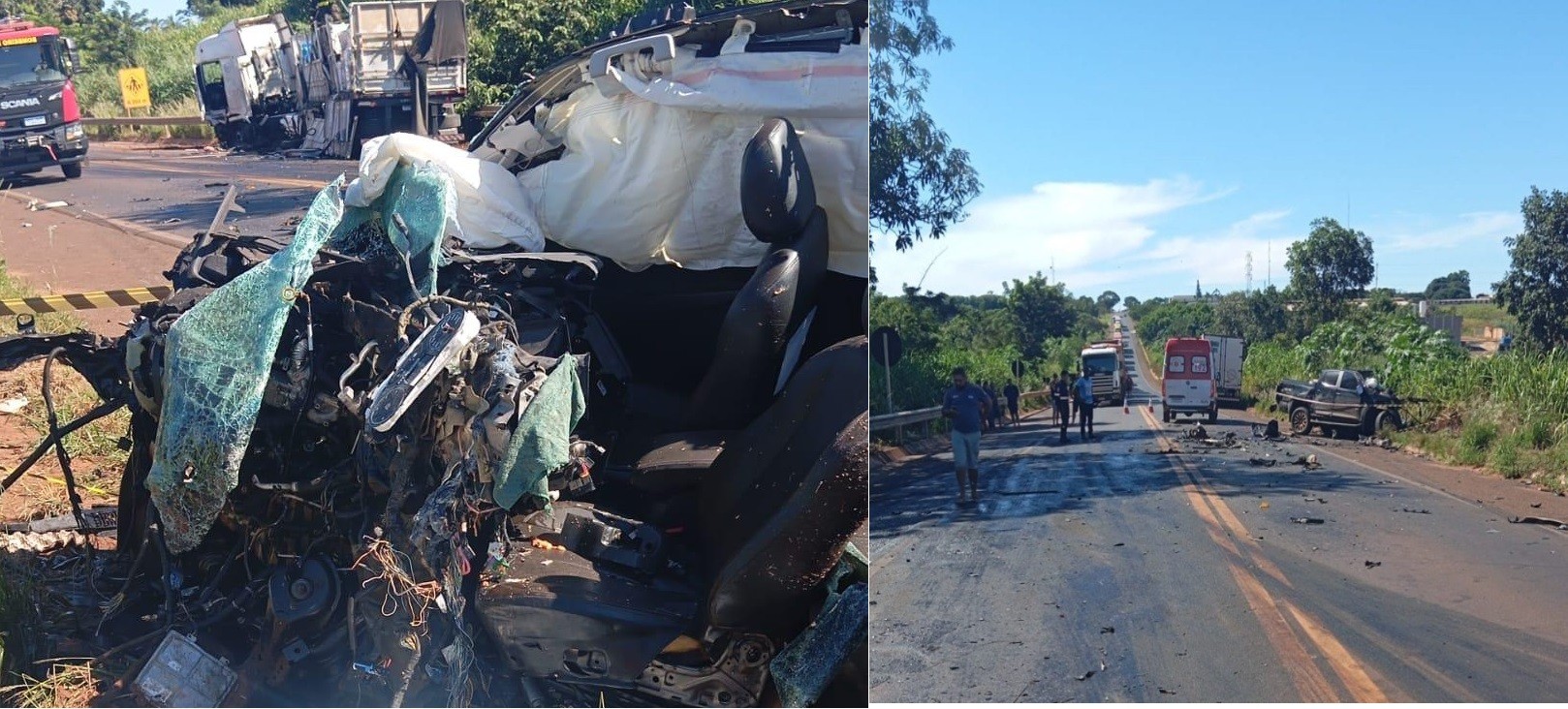 Motorista de caminhonete morre em batida com carreta na BR-364, em Frutal