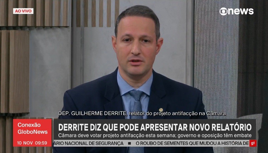 Derrite diz haver 'muita ideologia política' nas críticas do governo ao seu relatório do PL antifacção na Câmara 