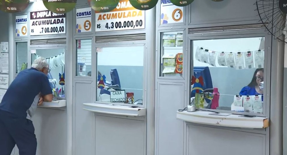 Lotérica Ararense, em Araras (SP), onde bolão ganhador de R$ 75 milhões da Mega-Sena foi feito — Foto: Reprodução/EPTV