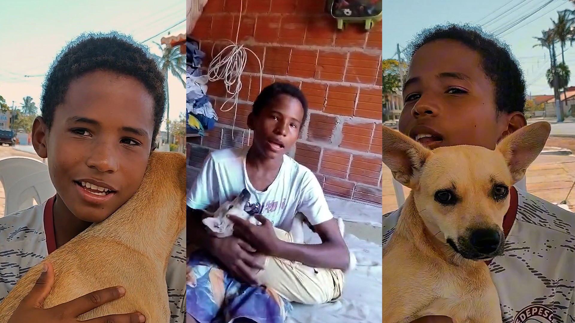 Adolescente adota cadela encontrada em sacola de lixo com focinho amarrado: 'escapou da morte', diz