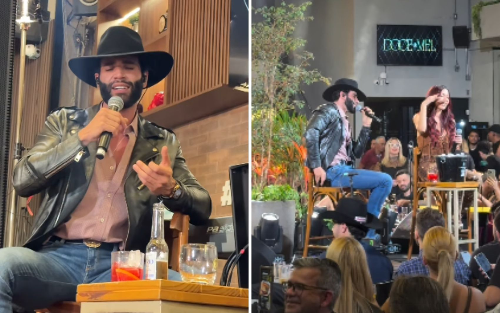 Gusttavo Lima aparece de surpresa em bar de Goiânia e faz show com participações de Felipe Araújo e Hungria; vídeo